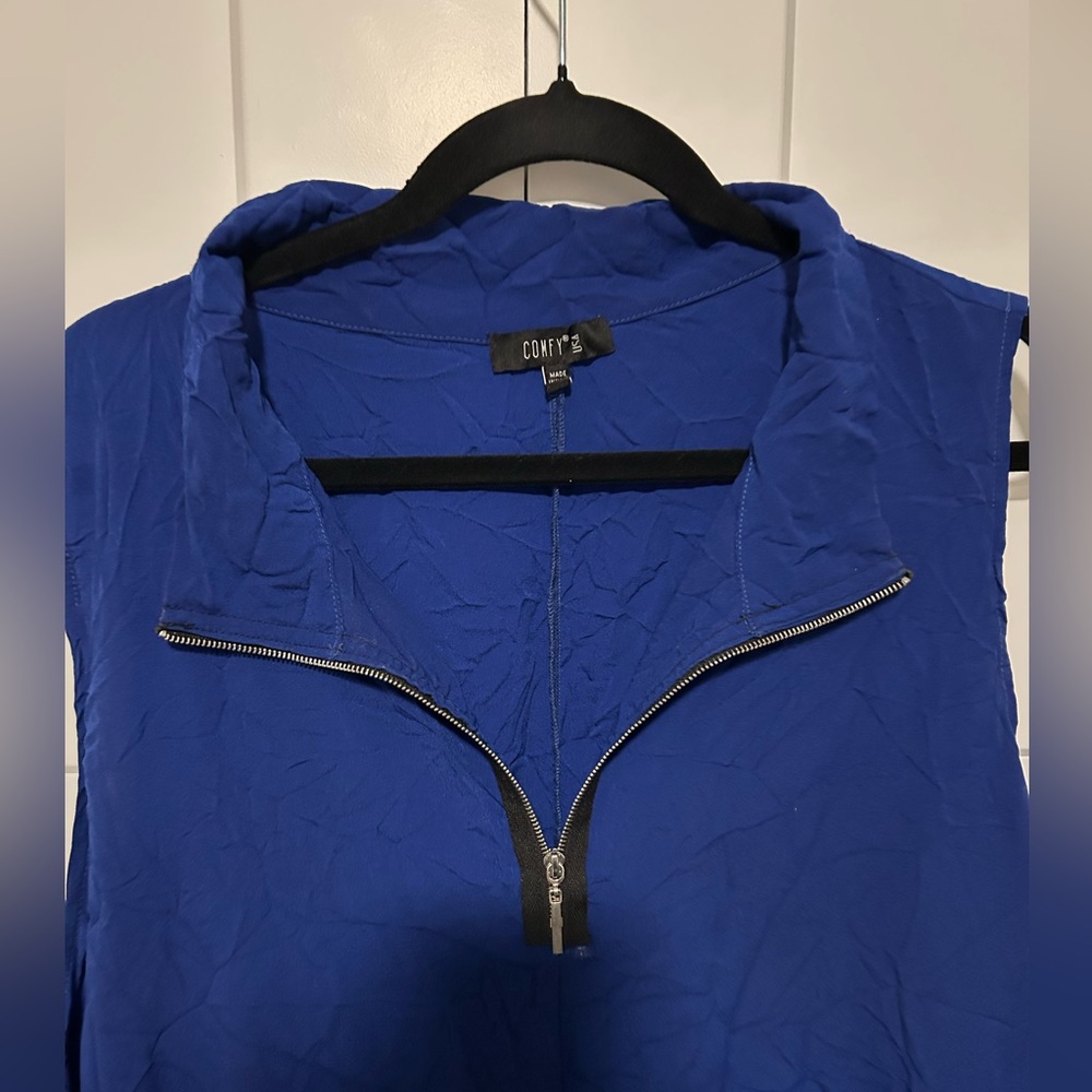 Comfy USA Cobalt Blue Sleeveless Tunic - Picture 2 of 4